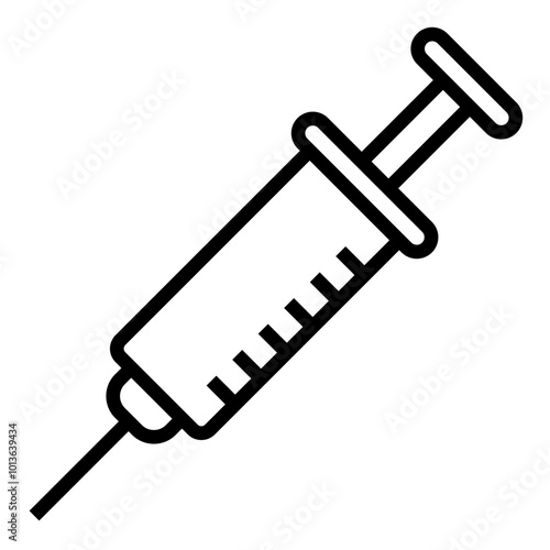 syringe line icon.