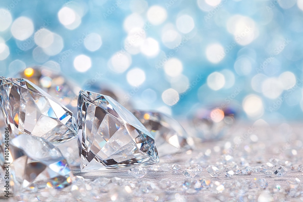 Glittering Diamonds on a Surface With a Blurred Background in Kalimantan Glittering Diamonds on a Surface With a Blurred Background in Kalimantan