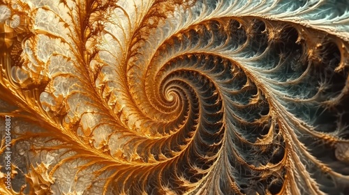 Abstract Golden Spiral Pattern with Delicate Fractal Detail