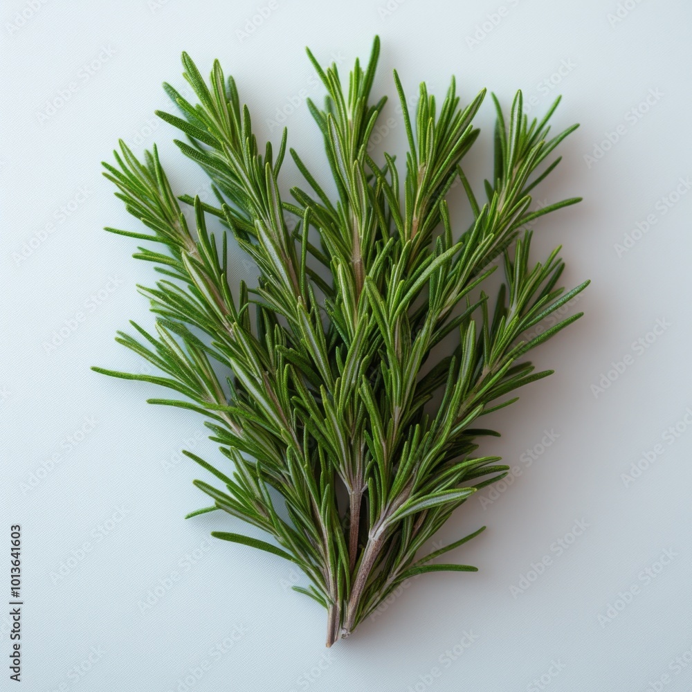 Fototapeta premium Fresh Sprigs of Rosemary on a White Background