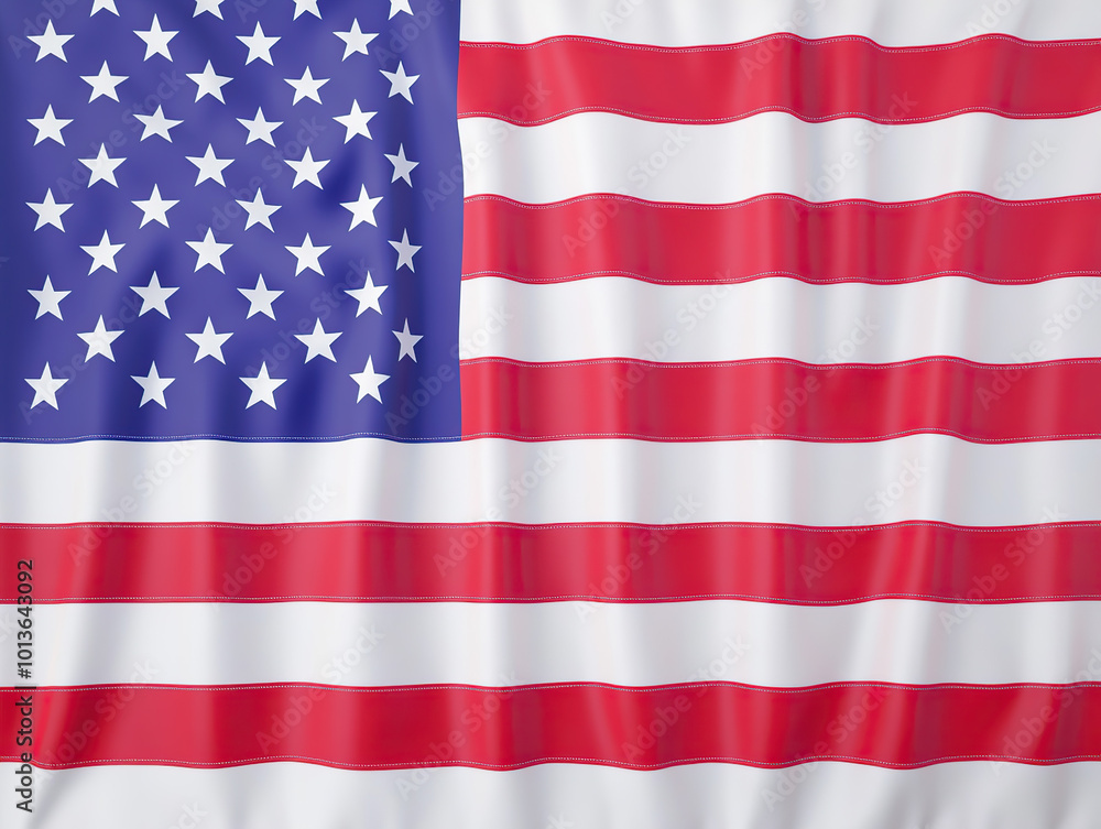 Fototapeta premium United States Flag Waving on Transparent Background