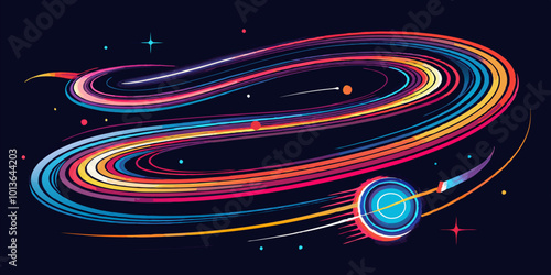 Set of Abstract Light Trails: Realistic light trails in various shapes and colors, including streaks, spirals, and curves.

