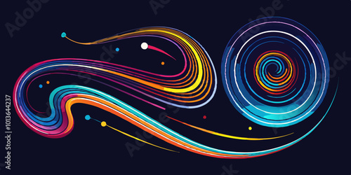 Set of Abstract Light Trails: Realistic light trails in various shapes and colors, including streaks, spirals, and curves.

