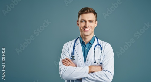 Confident Male Doctor with Stethoscope