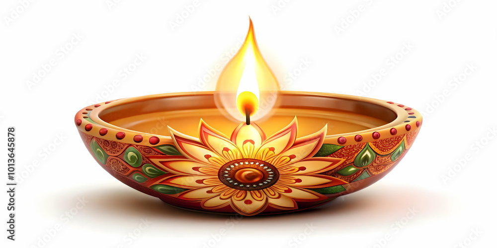 3D Abstract Diwali Oil Lamp Icon with Glowing Halo and Floral Motifs Isolated on White Background - Serene Vector Design Representing Purity and Spiritual Light for Celebrations 3D Abstract Diwali Oil Lamp Icon with Glowing Halo and Floral Motifs Isolated on White Background - Serene Vector Design Representing Purity and Spiritual Light for Celebrations