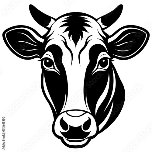 black and white cow