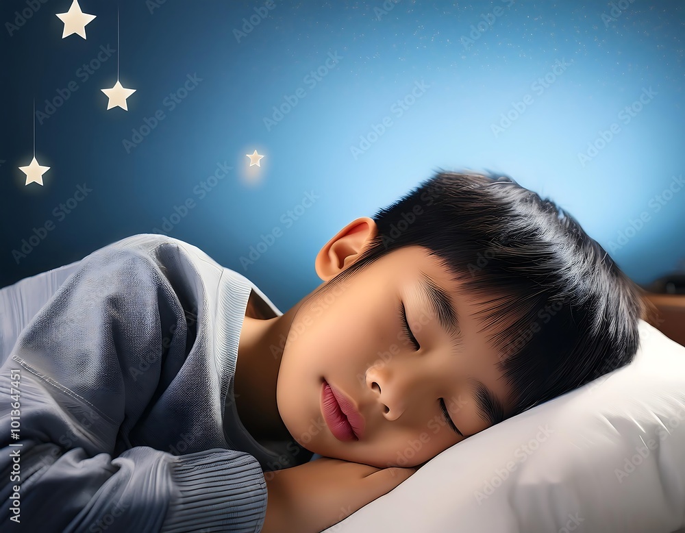 A young boy drifts off to sleep, his mind filled with dreams and imagination. A young boy drifts off to sleep, his mind filled with dreams and imagination.
