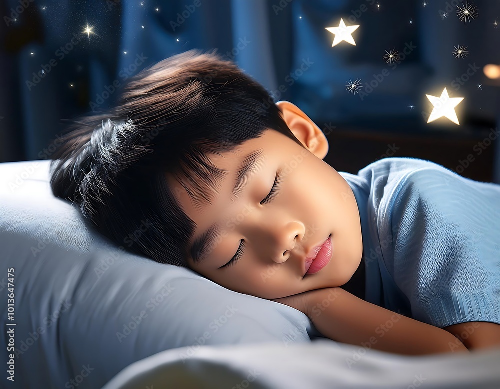 A young boy drifts off to sleep, his mind filled with dreams and imagination. A young boy drifts off to sleep, his mind filled with dreams and imagination.