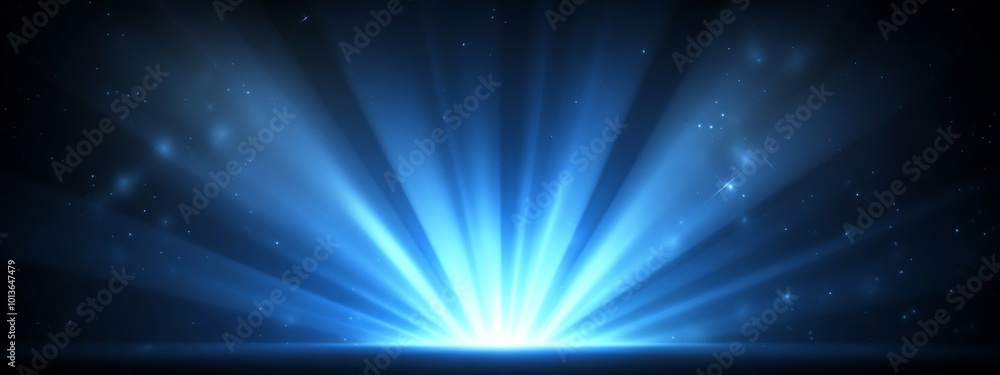 Abstract blue light rays with blurred glow. Abstract blue light rays with blurred glow.