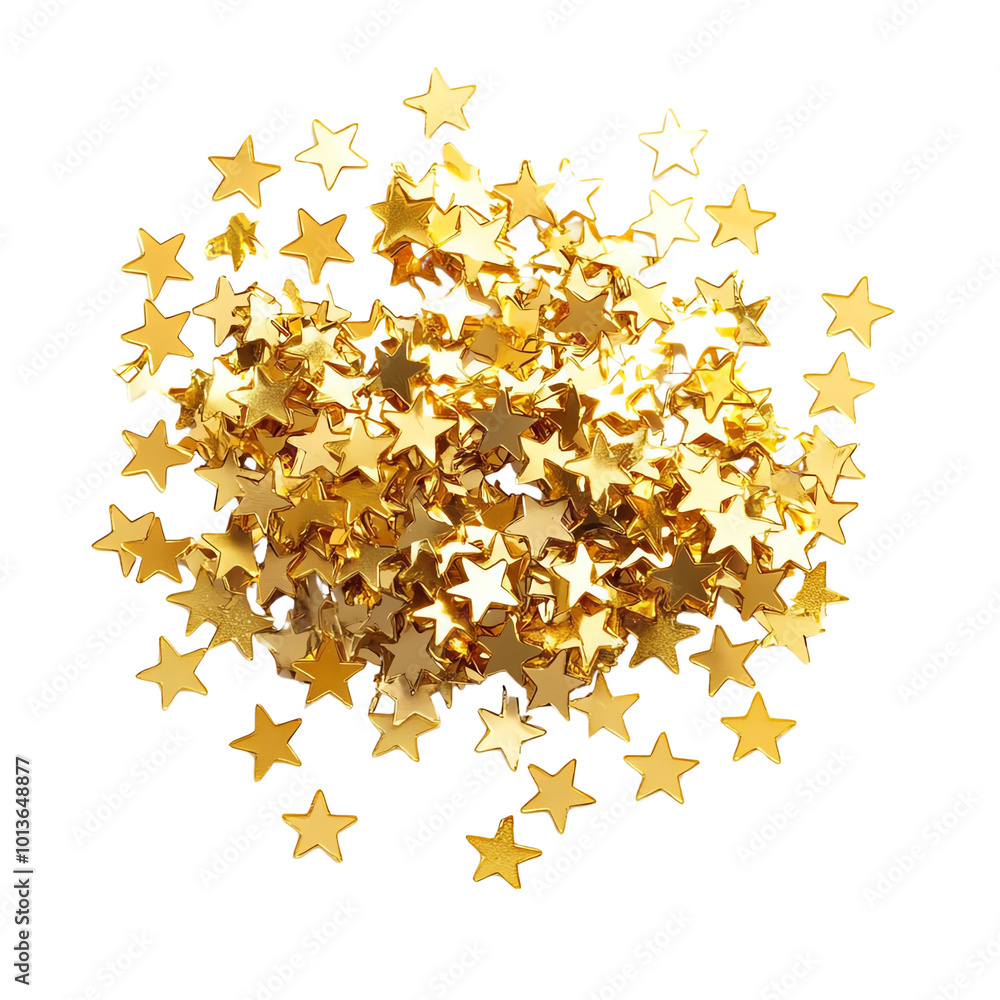 Gold star confetti, white isolate background Gold star confetti, white isolate background