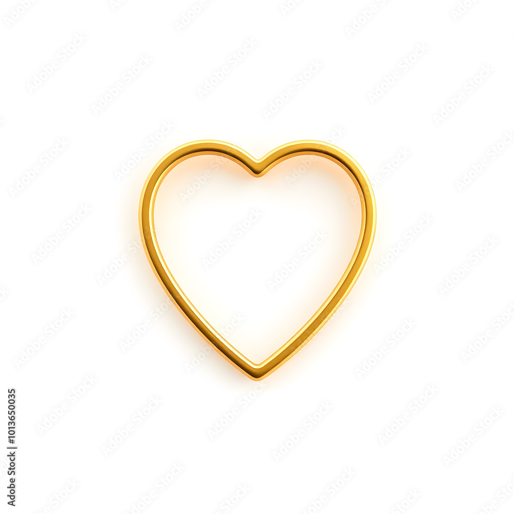 A golden heart shape location pin in 3d with white background. Generative AI A golden heart shape location pin in 3d with white background. Generative AI