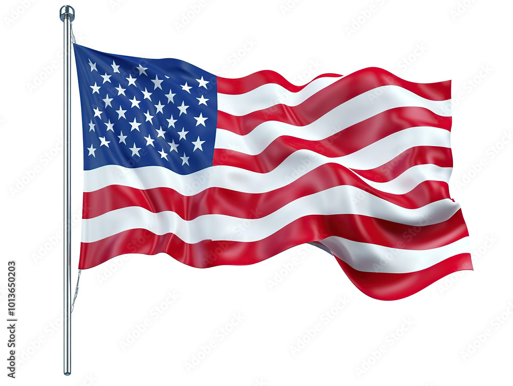United States Flag Waving on Transparent Background United States Flag Waving on Transparent Background