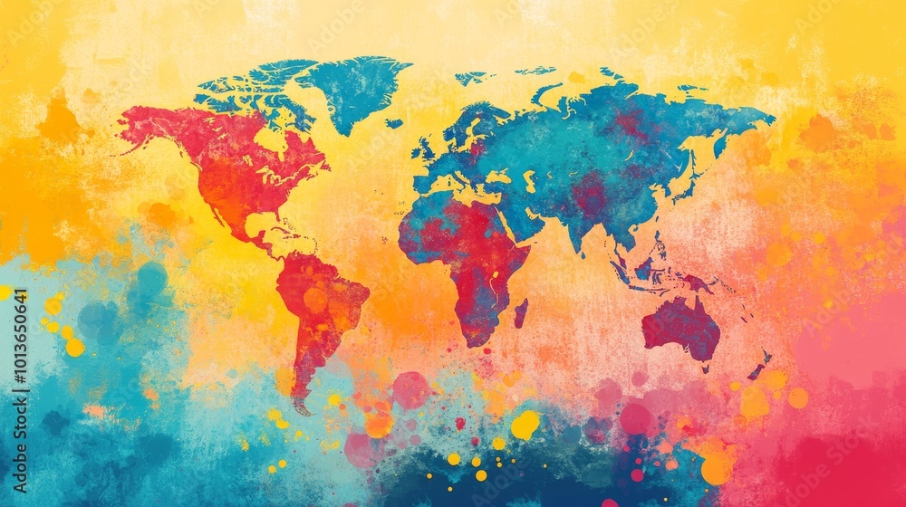 Vibrant World Map of Carbon Emissions, Conceptual representation of environmental impact, Colorful heat spots illustrate pollution levels Vibrant World Map of Carbon Emissions, Conceptual representation of environmental impact, Colorful heat spots illustrate pollution levels