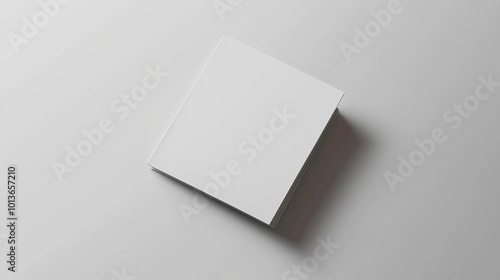 Minimalist White Geometric Cube on Plain Background