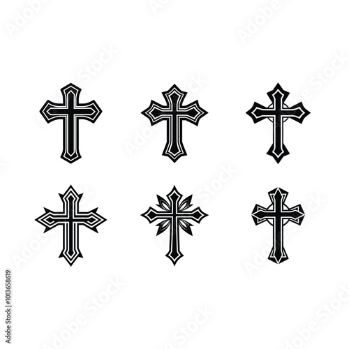 Christian Cross Generative AI Vector and Line Art Design