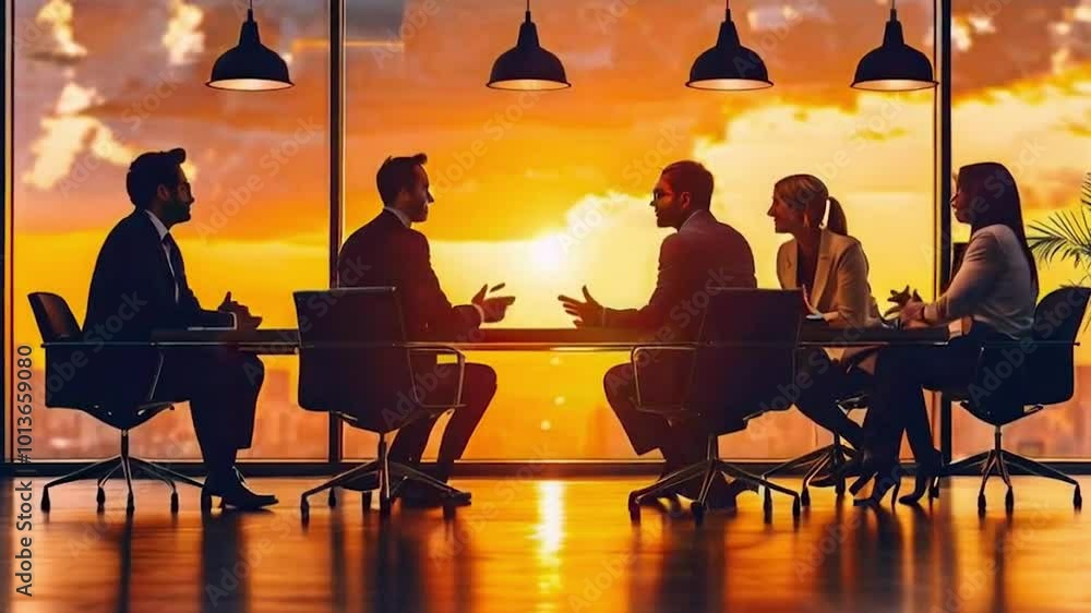 Collaborate in a meeting room, sharing ideas, debating, and developing business strategies. generated by AI Collaborate in a meeting room, sharing ideas, debating, and developing business strategies. generated by AI