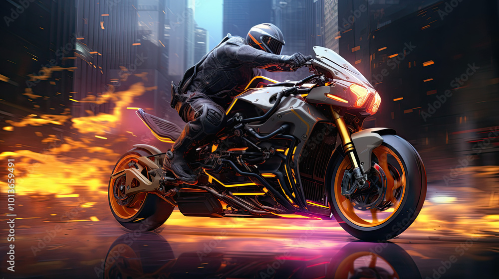 Beautiful Wallpaper with a Motorcycle Design, Ideal Motorbike Poster or Graphic Resource for Creative Project, Ai Generative Beautiful Wallpaper with a Motorcycle Design, Ideal Motorbike Poster or Graphic Resource for Creative Project, Ai Generative