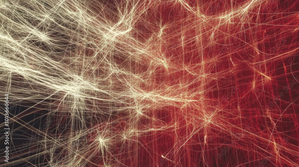 Abstract Interconnected Network of Thin Lines with Red and Yellow Tones Abstract Interconnected Network of Thin Lines with Red and Yellow Tones
