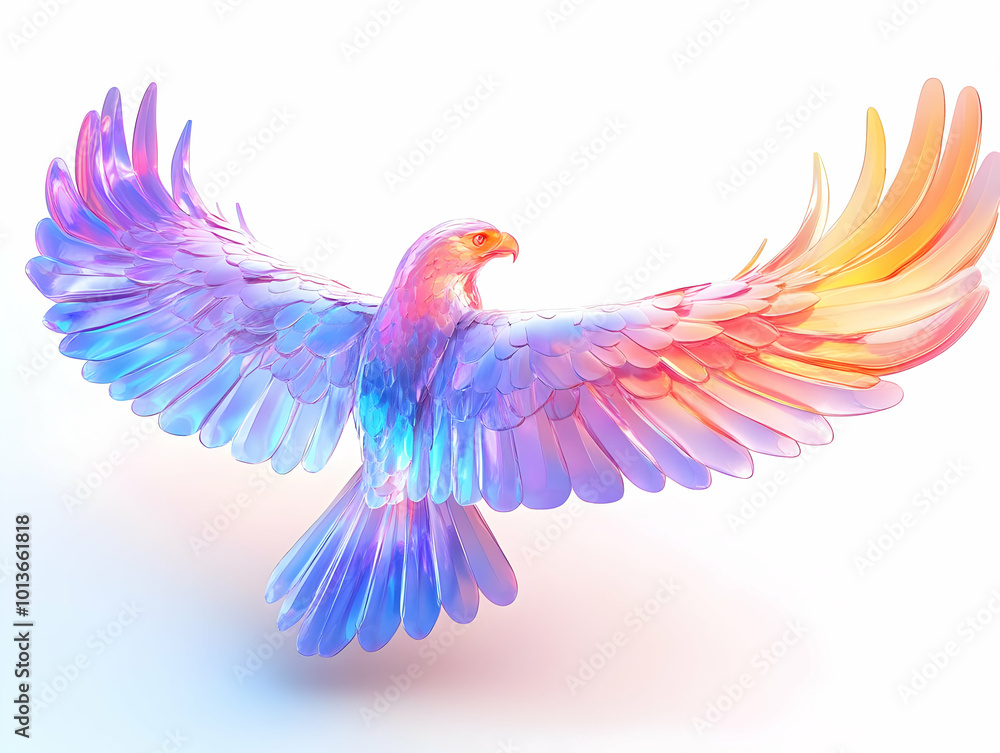 Flat Glowing Eagle Emblem and Folded American Flag with Copy Space for Veterans Day and National Pride - Modern Vector Illustration Flat Glowing Eagle Emblem and Folded American Flag with Copy Space for Veterans Day and National Pride - Modern Vector Illustration