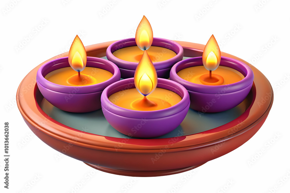 Vibrant 3D Glossy Diwali Candles with Glowing Halos in Circular Arrangement on Rich Festive Background - Iconic Design for Celebrating Diwali Joy and Warmth Vibrant 3D Glossy Diwali Candles with Glowing Halos in Circular Arrangement on Rich Festive Background - Iconic Design for Celebrating Diwali Joy and Warmth