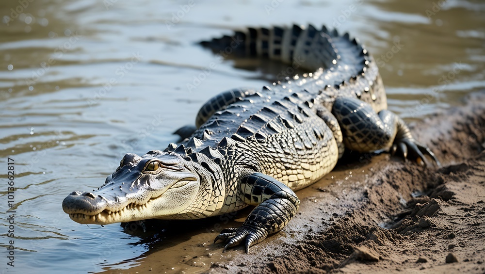 Obraz premium Explore the majestic world of alligators through this high-resolution 8K photography collection. Each image captures the raw beauty, power, and mystery of these ancient reptiles in their natural habit