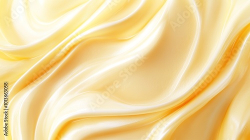 A smooth, creamy texture resembling butter or margarine, highlighting its rich, yellow color.