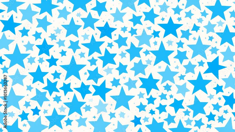Stop motion loop cartoon animation, blue background with white stars in different sizes, abstract dreamy night background Stop motion loop cartoon animation, blue background with white stars in different sizes, abstract dreamy night background