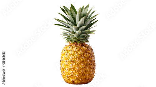  Fresh Whole Pineapple on a Light Background