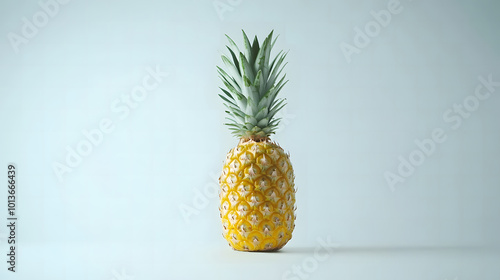  Fresh Whole Pineapple on a Light Background