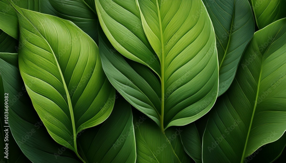 The richness of nature, revealed through a closeup of broad green leaves, emphasizes the calming and serene beauty of the natural world. The richness of nature, revealed through a closeup of broad green leaves, emphasizes the calming and serene beauty of the natural world.