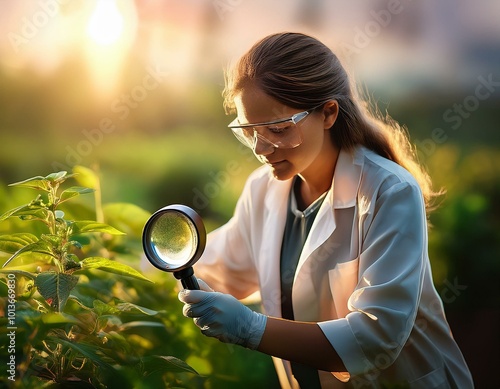 This image captures the meticulous nature of scientific investigation, illustrating the process of examining and exploring the world through a magnifying glass.