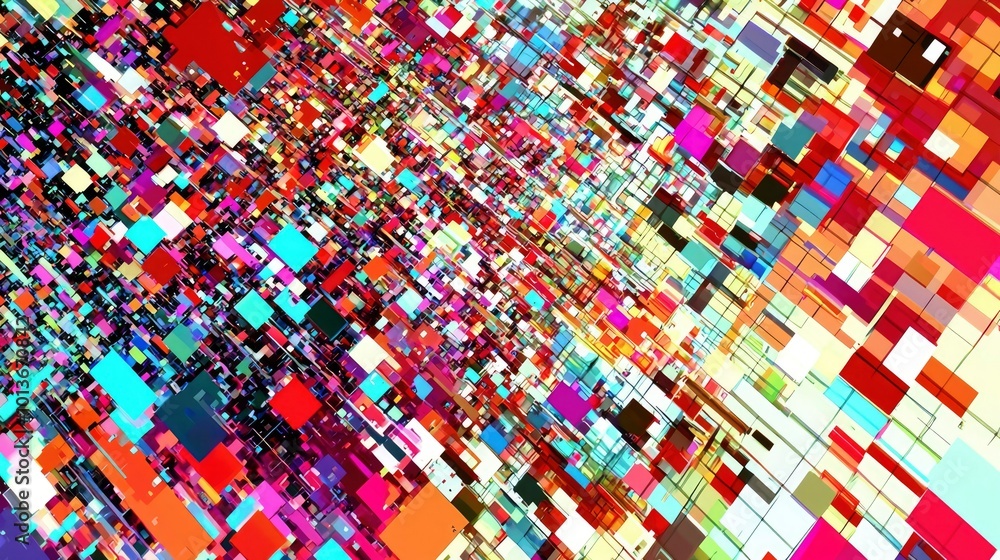 Abstract 3D Geometric Pattern with Vivid Colors and Glassy Texture Abstract 3D Geometric Pattern with Vivid Colors and Glassy Texture