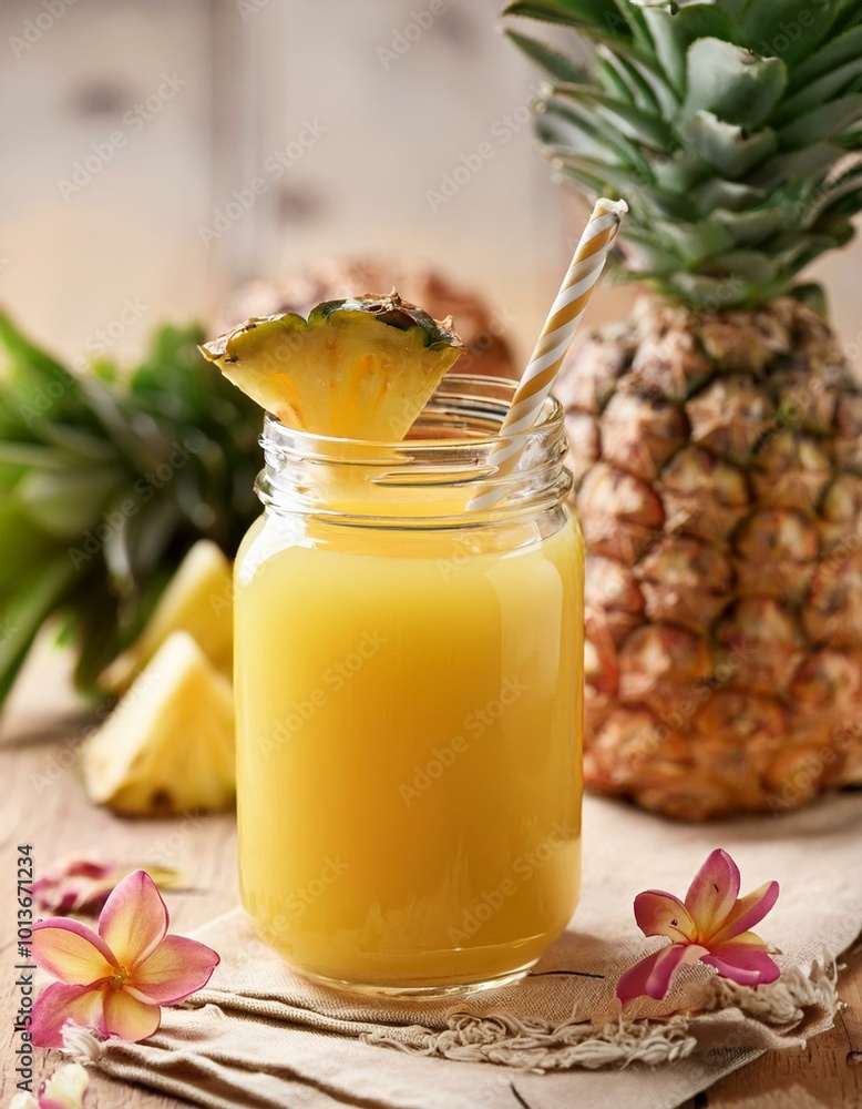Tropical Delight Pineapple Juice with Floral Touch Tropical Delight Pineapple Juice with Floral Touch