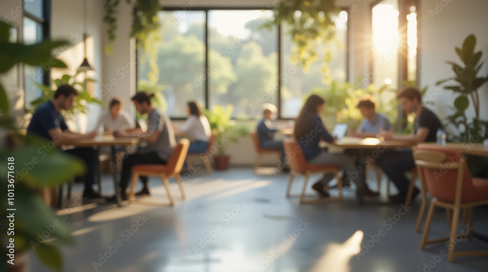 Atmospheric photo of coworking with an emphasis on the shared work environment Atmospheric photo of coworking with an emphasis on the shared work environment