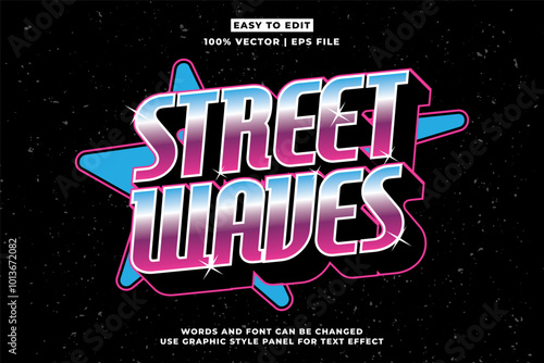 Streetwear retro vintage editable text effect for t-shirt design, urban street wear editable font vector style