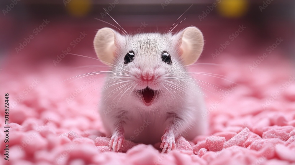 Portrait of cute white rat in cage Portrait of cute white rat in cage