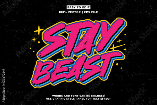 Streetwear retro vintage editable text effect for t-shirt design, urban street wear editable font vector style