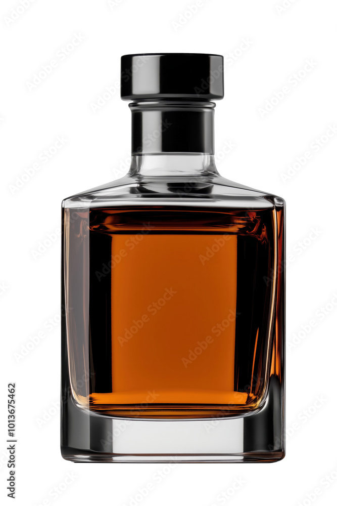 Whiskey bottle, isolated. Transparent whiskey bottle. Mockup ready, unbranded. Whiskey bottle, isolated. Transparent whiskey bottle. Mockup ready, unbranded.