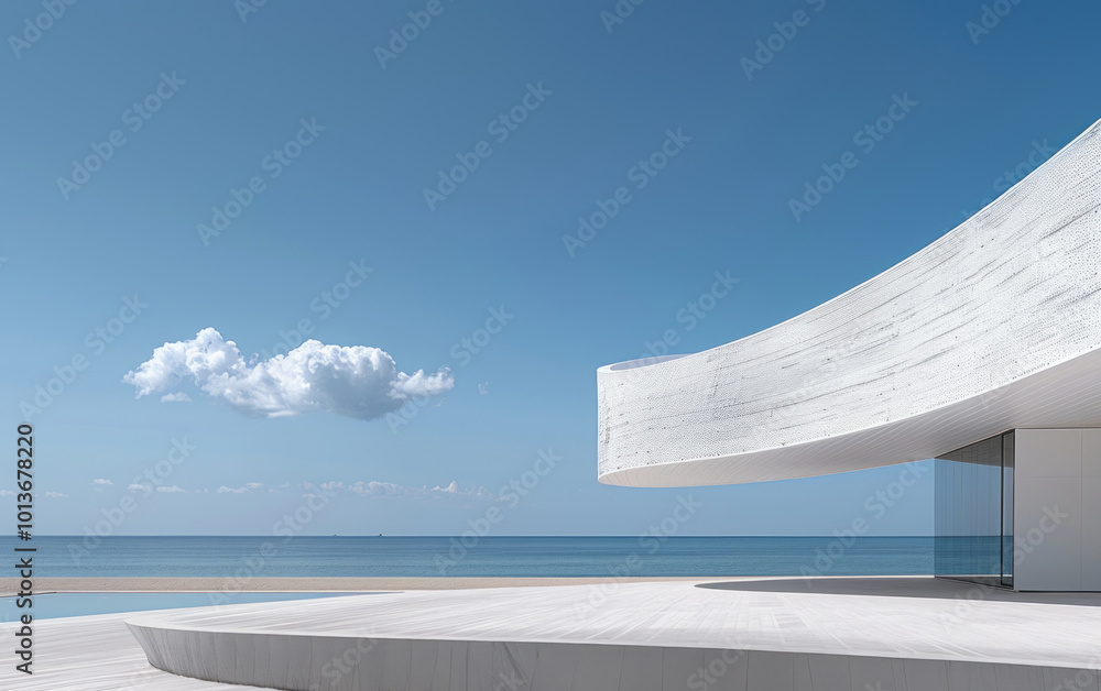 Fototapeta premium Minimalist modern architecture and spatial structure 
