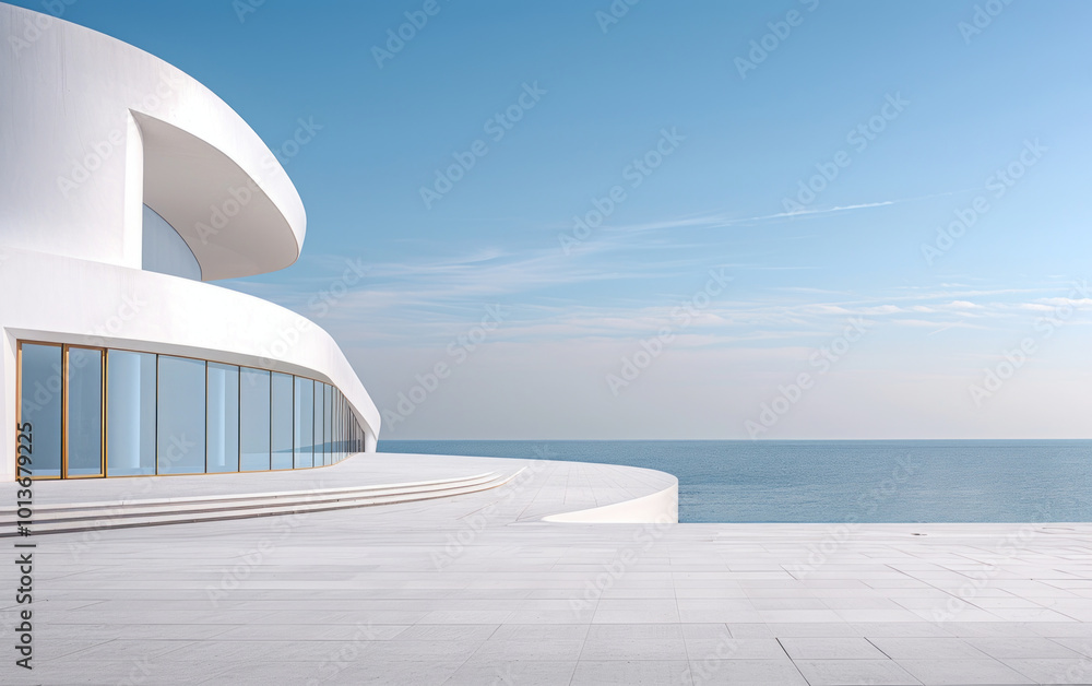 Fototapeta premium Minimalist modern architecture and spatial structure 