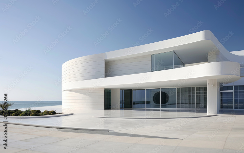 Fototapeta premium Minimalist modern architecture and spatial structure 