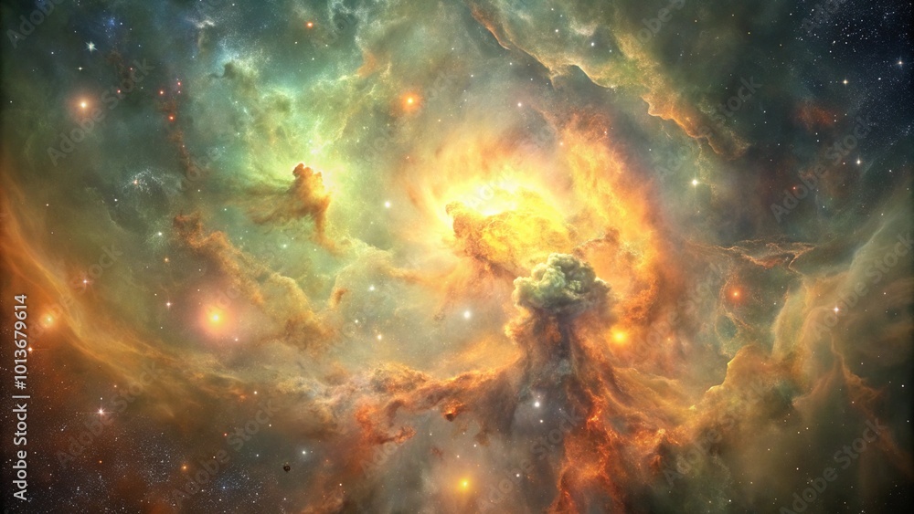 Golden Nebula Space Clouds Golden Nebula Space Clouds
