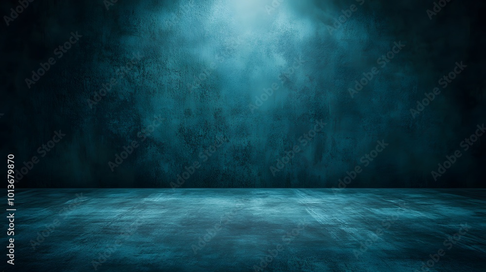 Dark blue background with a black vignette, featuring an old vintage textured border design and a dark elegant teal color wall Dark blue background with a black vignette, featuring an old vintage textured border design and a dark elegant teal color wall