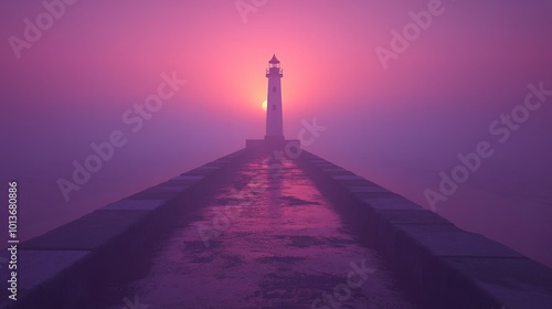 lighthouse by the ocean at ...