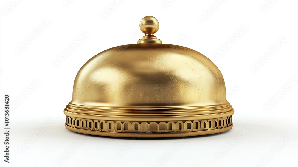 A shiny golden service bell with a polished finish, symbolizing hospitality and attentive service. A shiny golden service bell with a polished finish, symbolizing hospitality and attentive service.