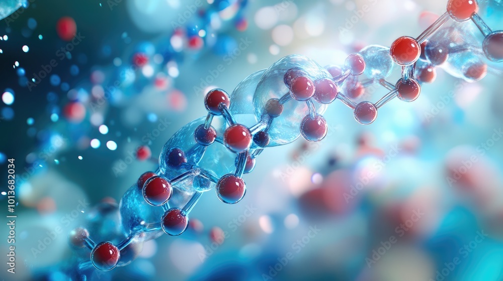 Close-up of a DNA strand showcasing vibrant colors and molecular structure, highlighting its complexity and beauty. Close-up of a DNA strand showcasing vibrant colors and molecular structure, highlighting its complexity and beauty.