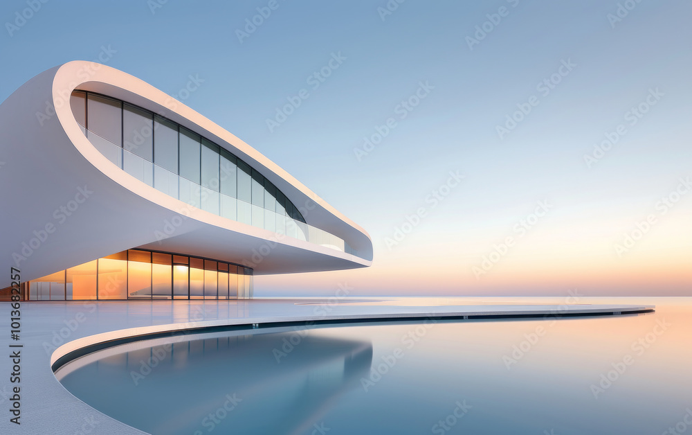 Fototapeta premium Minimalist modern architecture and spatial structure 