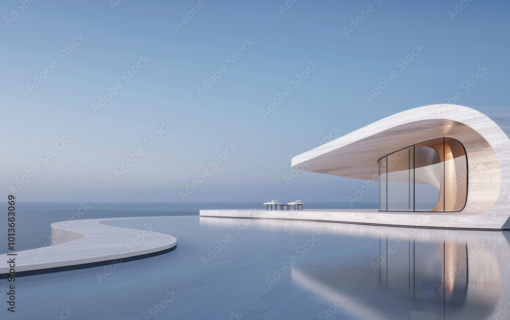 Fototapeta premium Minimalist modern architecture and spatial structure 