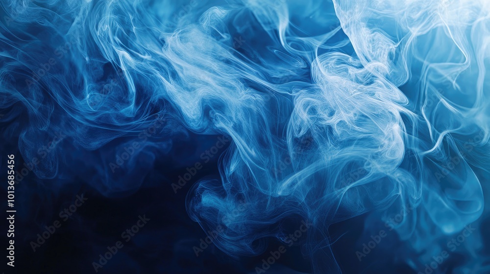 Mystical blue smoke swirling gracefully, creating an ethereal atmosphere. Mystical blue smoke swirling gracefully, creating an ethereal atmosphere.