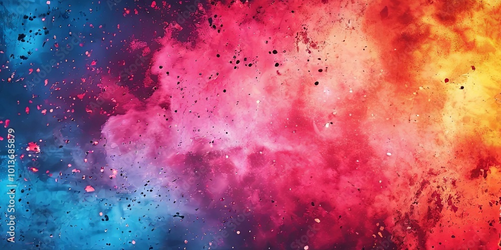 Fototapeta premium A colorful explosion of confetti and debris